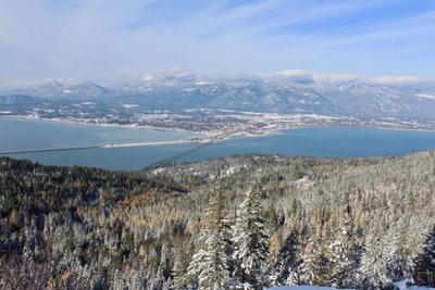 Sandpoint, Idaho from the top of Gold Hill.