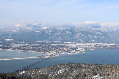 Sandpoint, Idaho from the top of Gold Hill.